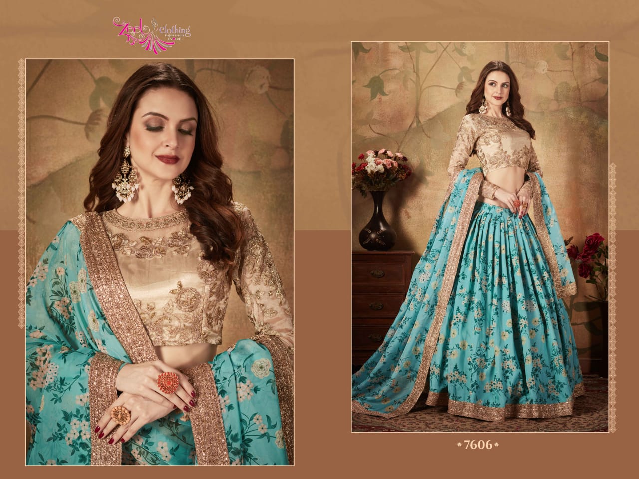 Heavy Premium Flower Print Lehenga