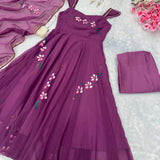 Exclusive Wine Flame Anarkali Gown