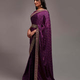 Women print Chinon saree