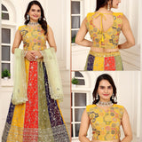 Beautufull Colored Georgette Silk Lehenga