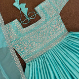 Aqua Green Heavy Anarkali Gown