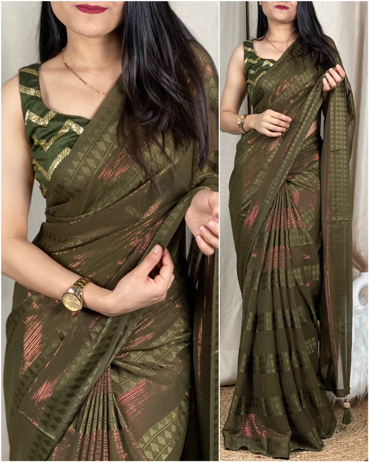 Glamorous saree With Designer Blouse