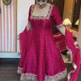 Partywear Silk Anarkali Gown