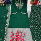 Bottle Green Designer Patiyala Suit