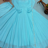 Sky Designer Georgette Anarkali Gown
