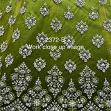 Mirror Work Crafted Green Bridal Lehenga