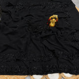 Black Georgette CutDana Work Saree