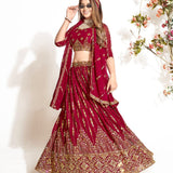 Premium Maroon Georgette Lehenga Choli