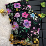 Amazing Flower Print Organza Saree