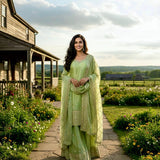 Stunning Shiny Silk Top Plazzo