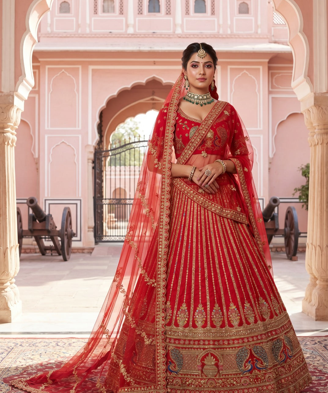 Royal Bridal Wedding Velvet Lehenga