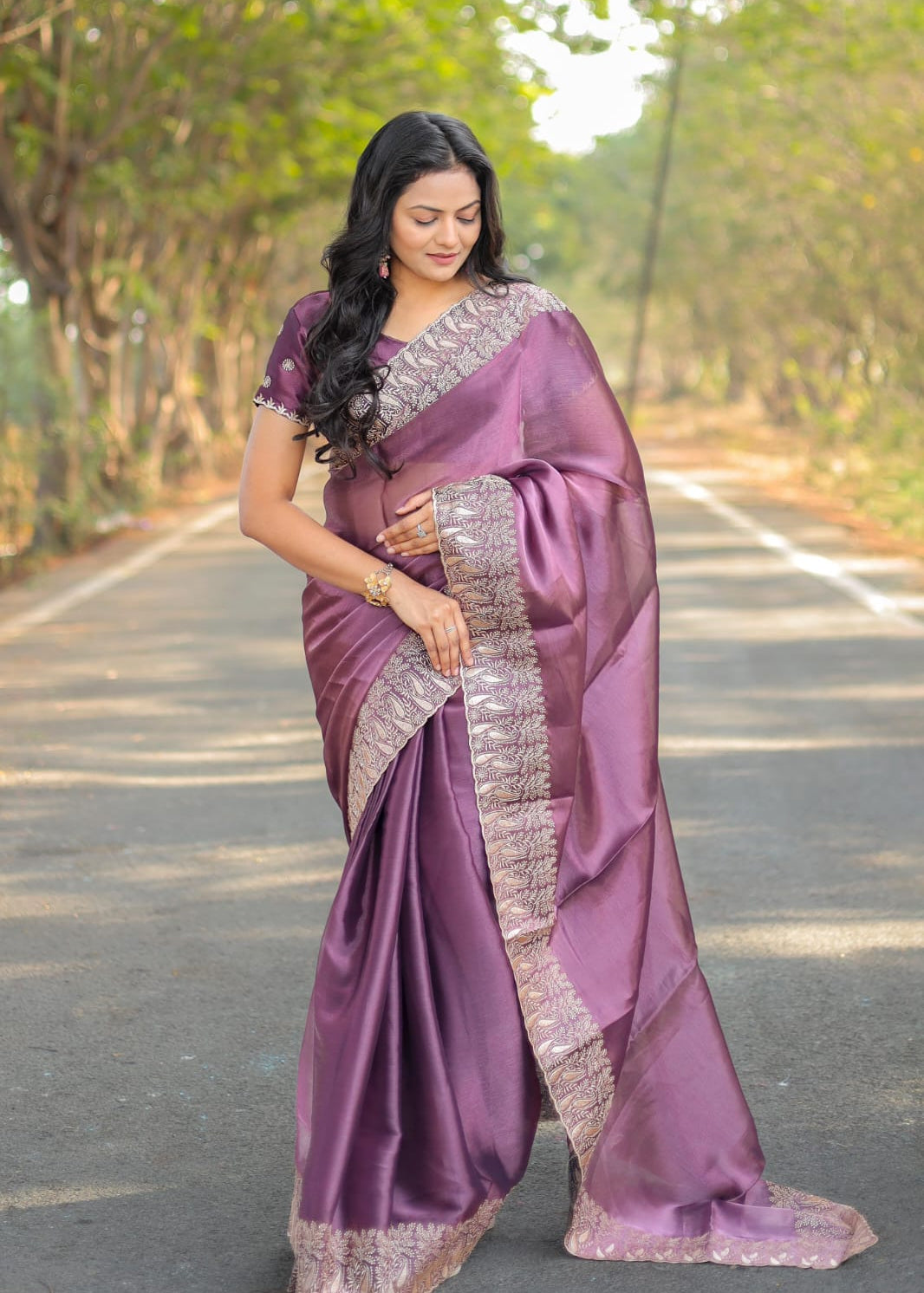 Designer Pure Burbury Silk Saree