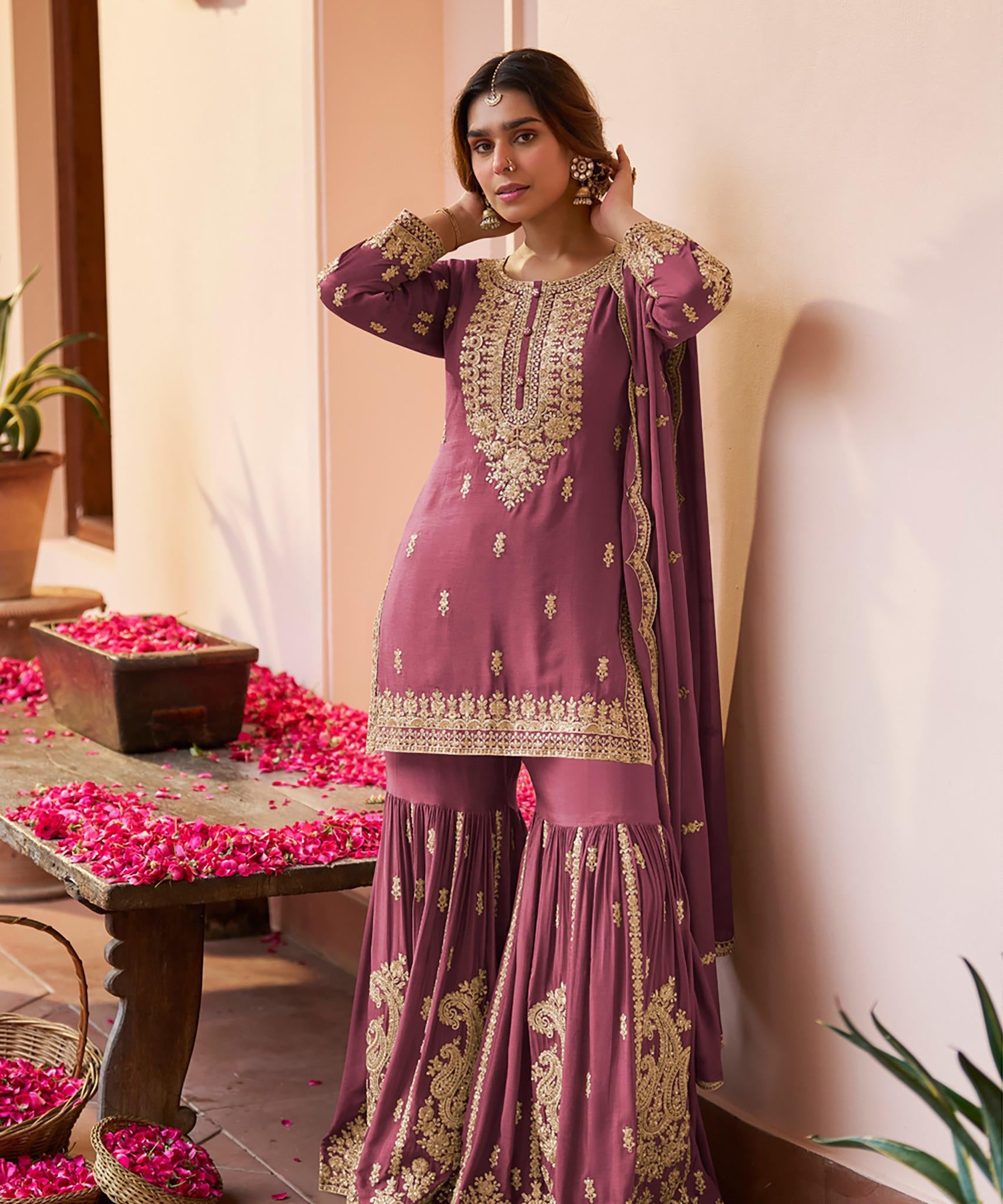 Stunning Purva Chinon Top Sharara