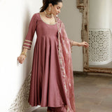 Designer Roman Silk Anarkali Gown