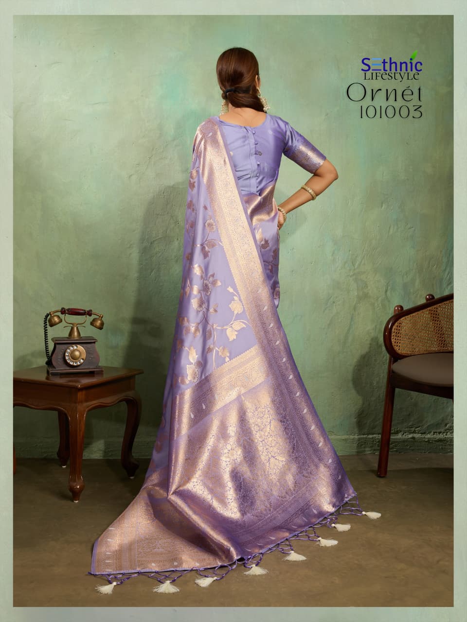 Adorn Golden Zari Woven Silk Saree