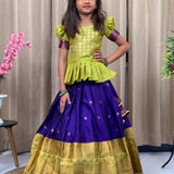 Stylish Lichi Silk Kids Lehenga