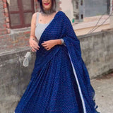 Blueish Faux Georgette Lehenga