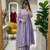 Lilac Stunning Chanderi Anarkali Dress