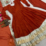 Maroon Designer Fandy Silk Gown