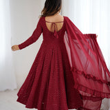 Classic Lukhnowi Georgette Anarkali suit