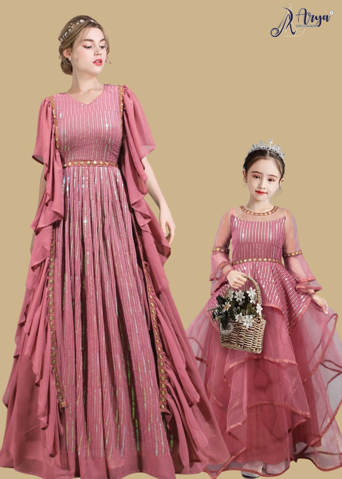 HARRY VISION MOTHER & DAUGHTER COMBO GOWN