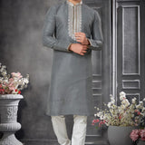 Silk Embroidered Mens Kurta