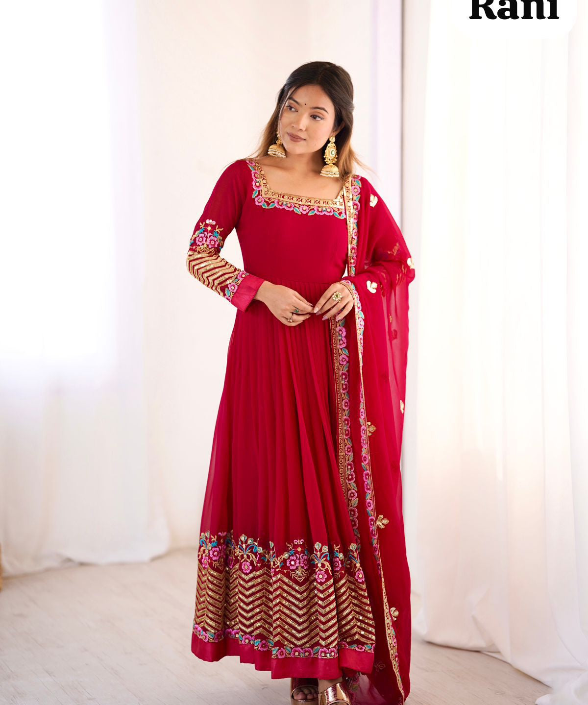 Elegant Embroidered Anarkali Suit
