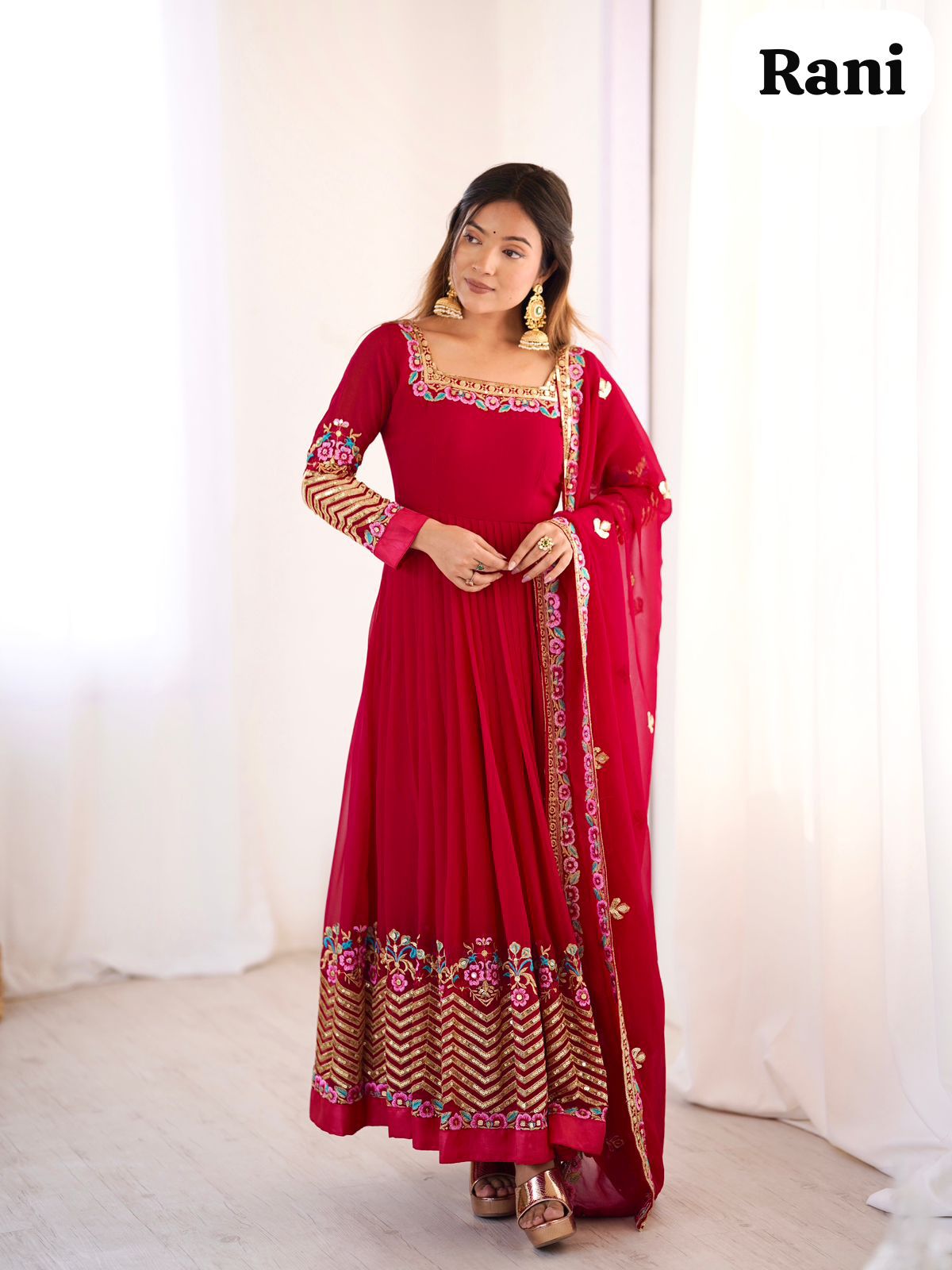 Elegant Embroidered Anarkali Suit