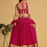 Sparkal Pink Georgette Lehenga