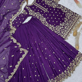 Wedding Georgette Embroidered Suit