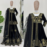 Black Stylish Bollywood Suit Plazzo