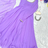 Purple Partywear Anarkali Gown