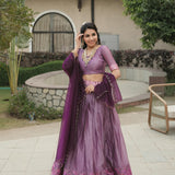 Traditional Shimmer Silk Weaving Lehenga