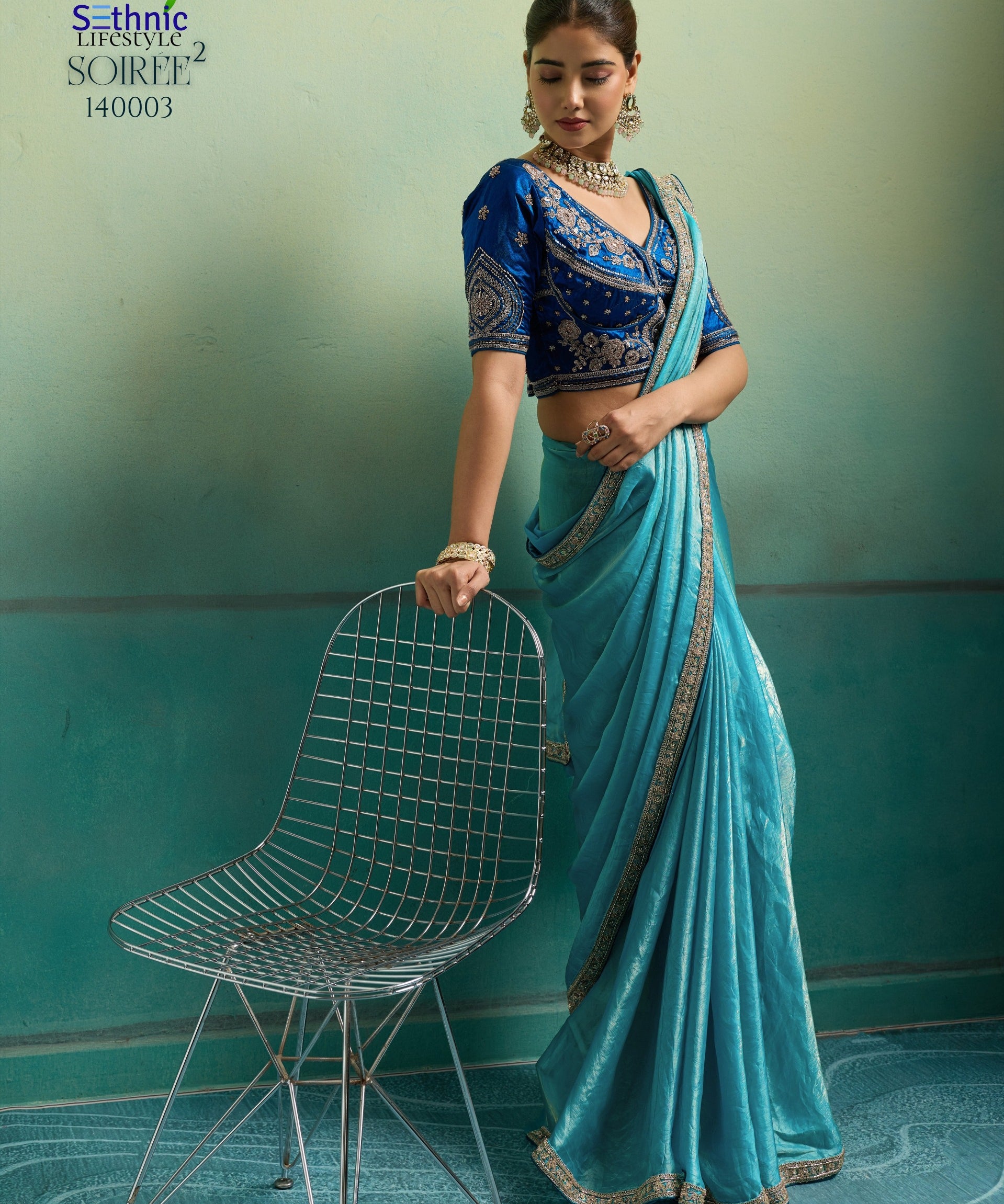 Soiree Silky Velvet Satin Saree