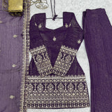 Purple Fresh Look Silk Outfit