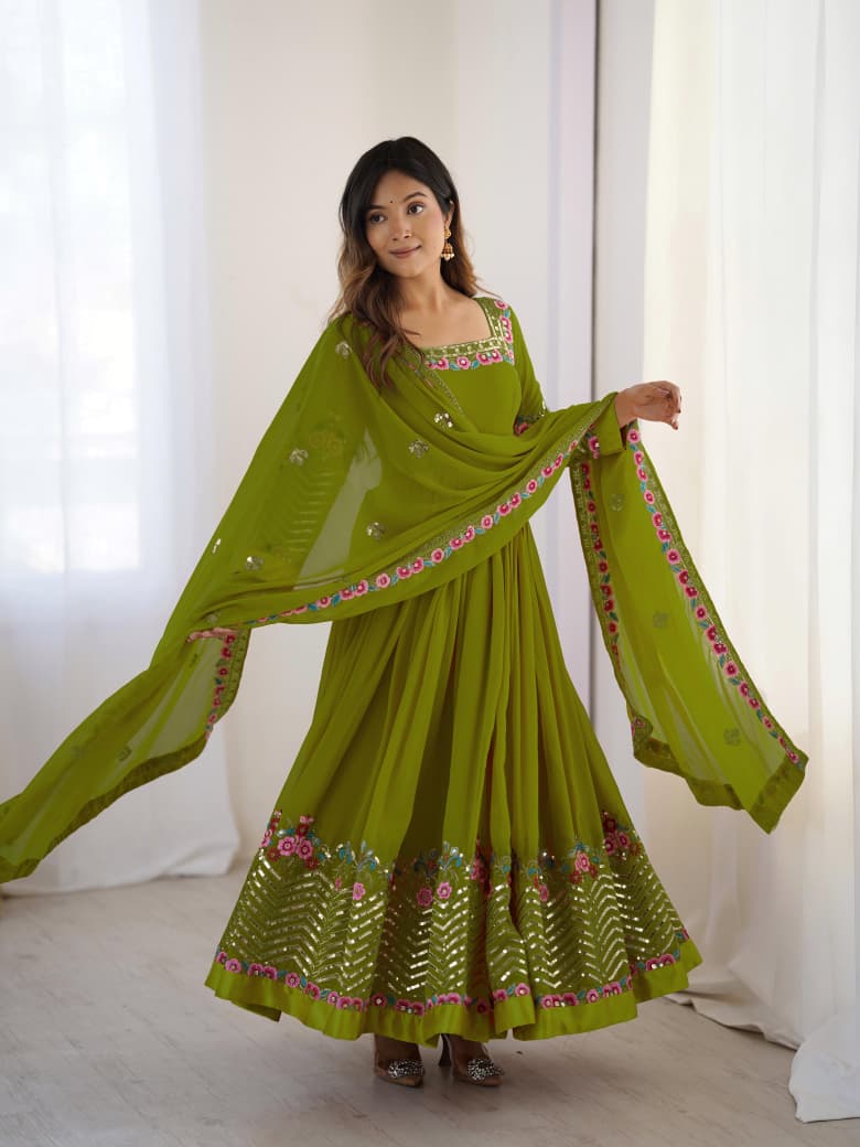 Elegant Embroidered Anarkali Suit