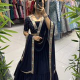 Navy Blue Wedding Lehenga Choli