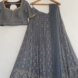 Grey Georgette Lehenga Choli