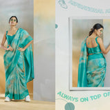 Handloom Silk Weaving Duel Tone Saree