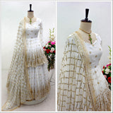 White Designer Kediya Lehenga