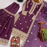 Designer Natural Crep Embroidered Suit