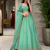 Mayuri Sea Green Silk Lehenga