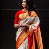 Cream Soft Silk Saree Collection