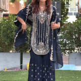 Premium Star Georgette Embroidered Suit