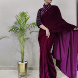 Premium Velvet Jacket Style Saree