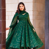 Faux Georgette Organza Anarkali dress