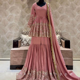 Peach Premium Designer Partywear Suit