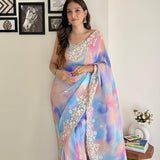 Presenting you most beautiful crush seqwance georgette saree