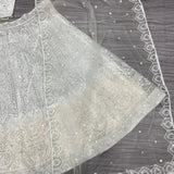 White Premium Bridal Net Lehenga