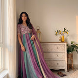 Classic Multi Colored Silk Gown